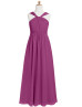 Plum Chiffon Ankle Length Twist Junior Bridesmaid Dress